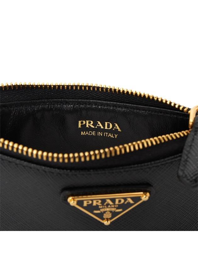 Saffiano Leather Card Wallet Black Silver - PRADA - BALAAN 6