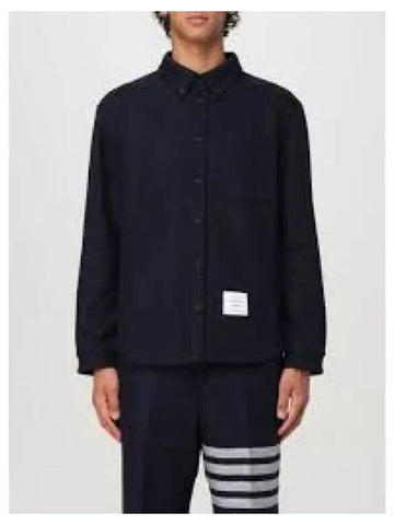 Herringbone Snap Front Shirt Jacket MJO055A F0665 415 1326310 - THOM BROWNE - BALAAN 1