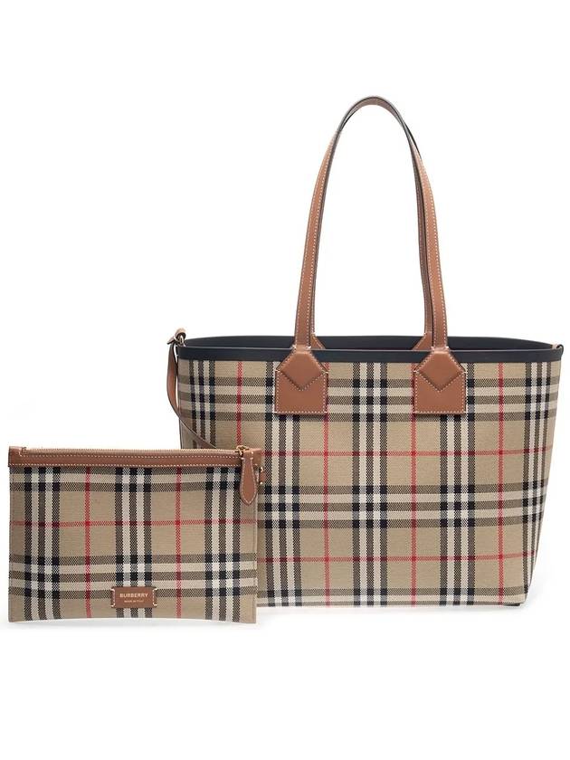 Small London Tote Bag Briar Brown Black - BURBERRY - BALAAN 3