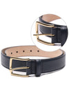 4 Bar Classic Grain Leather Belt Navy - THOM BROWNE - BALAAN 3