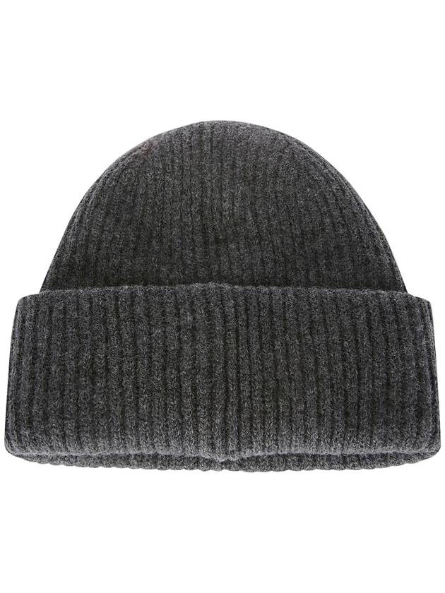 Logo Patch Wool Cashmere Beanie Charcoal Grey - A.P.C. - BALAAN 3