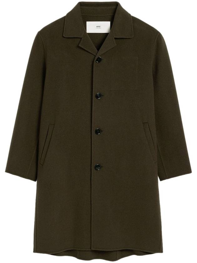 Breasted Four Button Double Side Cashmere Single Coat Dark Coffee - AMI - BALAAN 2