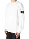 Waffen Patch Cotton Stretch Fleece Sweatshirt White - STONE ISLAND - BALAAN 4