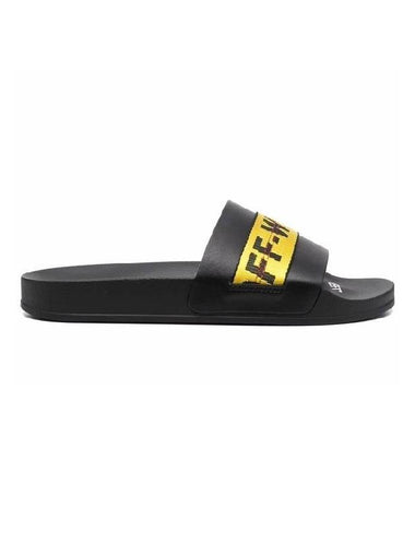 Industrial Logo Slide Slippers Black - OFF WHITE - BALAAN 1