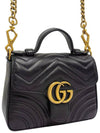 Women s 547260 GG Marmont Black Matelasse Mini Top Handle Tote Bag Strap - GUCCI - BALAAN 2