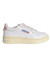 Medalist Pink Tab Leather Low Top Sneakers White - AUTRY - BALAAN 2