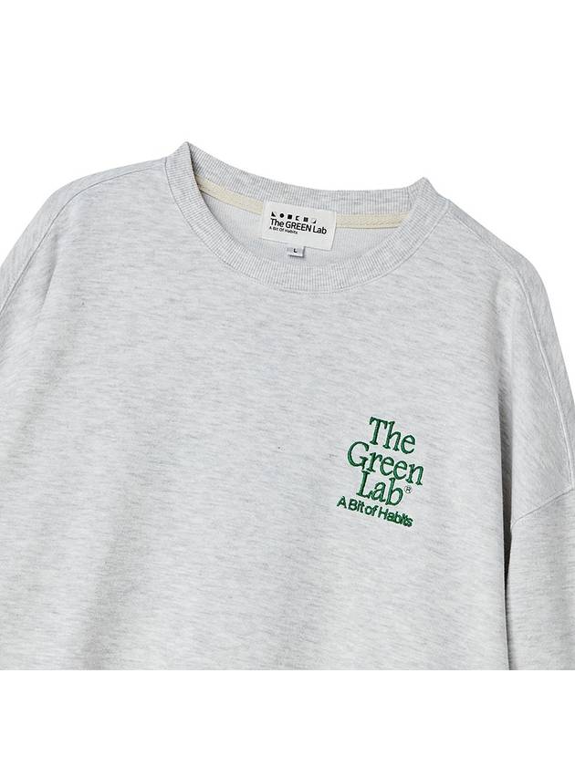 Essential Embroidery Swweatshirts White Melange Grey - THE GREEN LAB - BALAAN 4