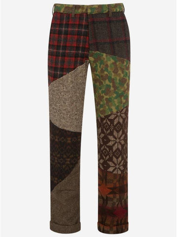 ANGLED PATCHWORK WOOL PANT - MONITALY - BALAAN 1