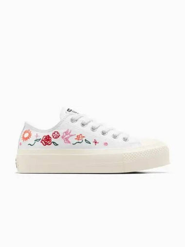 Chuck Taylor All Star Lift Platform Summer Embroidery White A10822 - CONVERSE - BALAAN 1