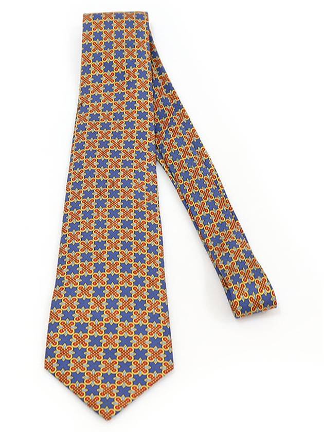 7642 TA 100 silk navy multi pattern tie - HERMES - BALAAN 3