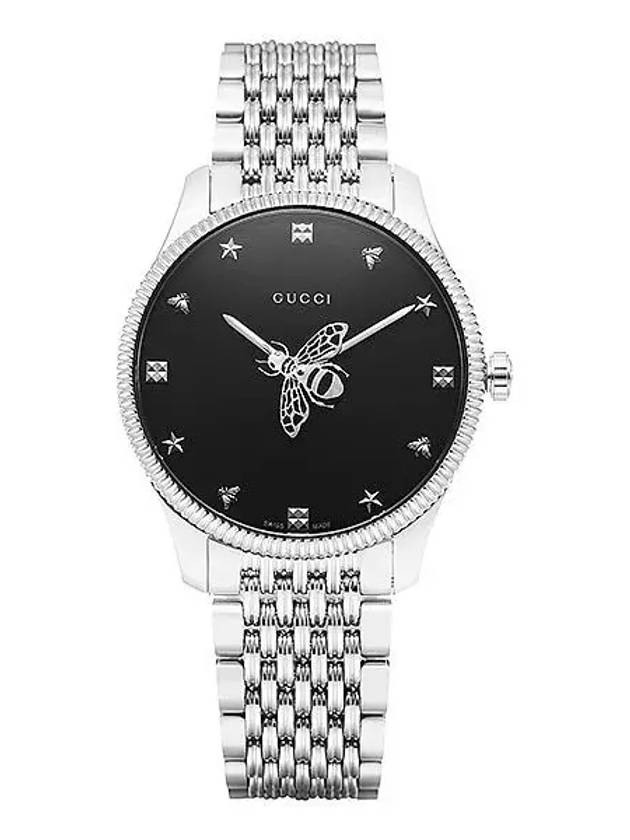 G-Timeless 36 MM Black Dial Watch Silver - GUCCI - BALAAN 3