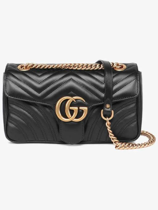 GG Marmont Matelasse Small Shoulder Bag Black - GUCCI - BALAAN 2