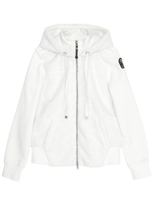 PWFLEPF33 OFF WHITE Women s hooded zip up cardigan regular fit - PARAJUMPERS - BALAAN 1