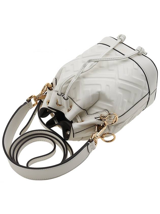 Mon Tresor FF Motif Leather Mini Bucket Bag White - FENDI - BALAAN 5