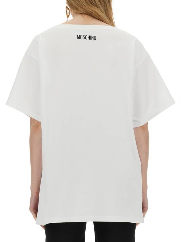 Short Sleeve T-Shirt 07030442 1001 White - MOSCHINO - BALAAN 4