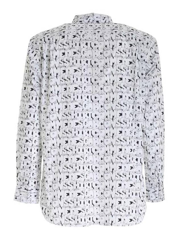 All-Over Print Long-Sleeved Shirt White - COMME DES GARCONS - BALAAN 3