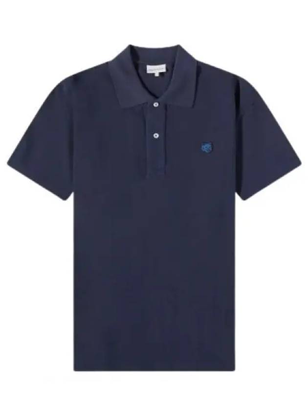 Bold Fox Head Patch Comfort Short Sleeve Polo Shirt Ink Blue - MAISON KITSUNE - BALAAN 2