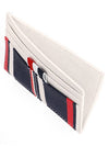 Three Stripe Tab Striped Single Card Wallet Navy White - THOM BROWNE - BALAAN 4