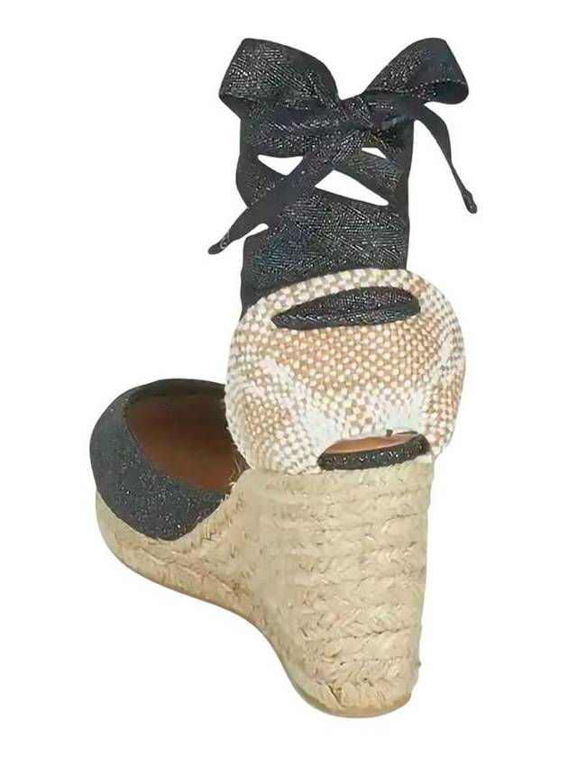 Grey Lace-Up Espadrille Sandals In Cotton Woman - CASTANER - BALAAN 3