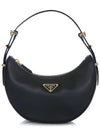 Arque Leather Shoulder Bag Black - PRADA - BALAAN 2