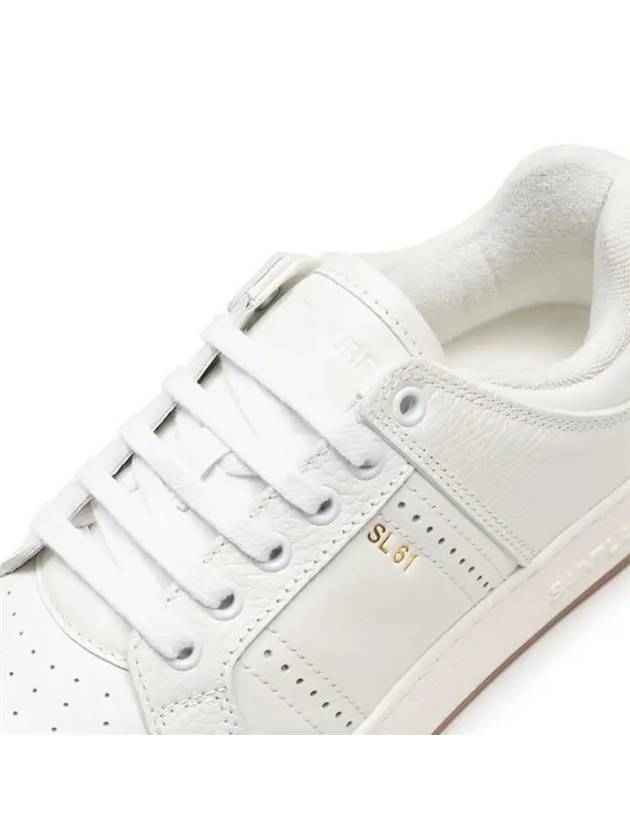 61 Cracked Leather Low Top Sneakers White - SAINT LAURENT - BALAAN 7