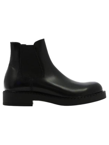 brushed leather Chelsea boots black - PRADA - BALAAN 1