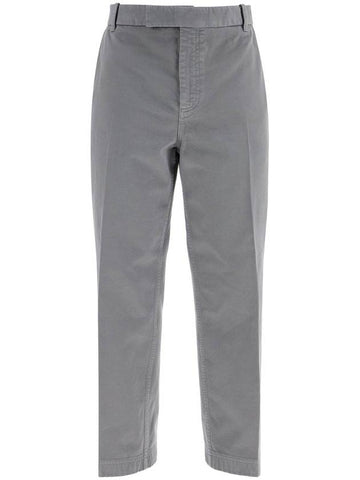 medium grey cotton chino utility pants - THOM BROWNE - BALAAN 1