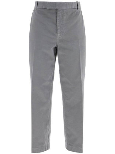 medium grey cotton chino utility pants - THOM BROWNE - BALAAN 1