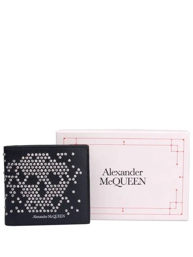 Studded Skull Bifold Half Wallet Black - ALEXANDER MCQUEEN - BALAAN 7