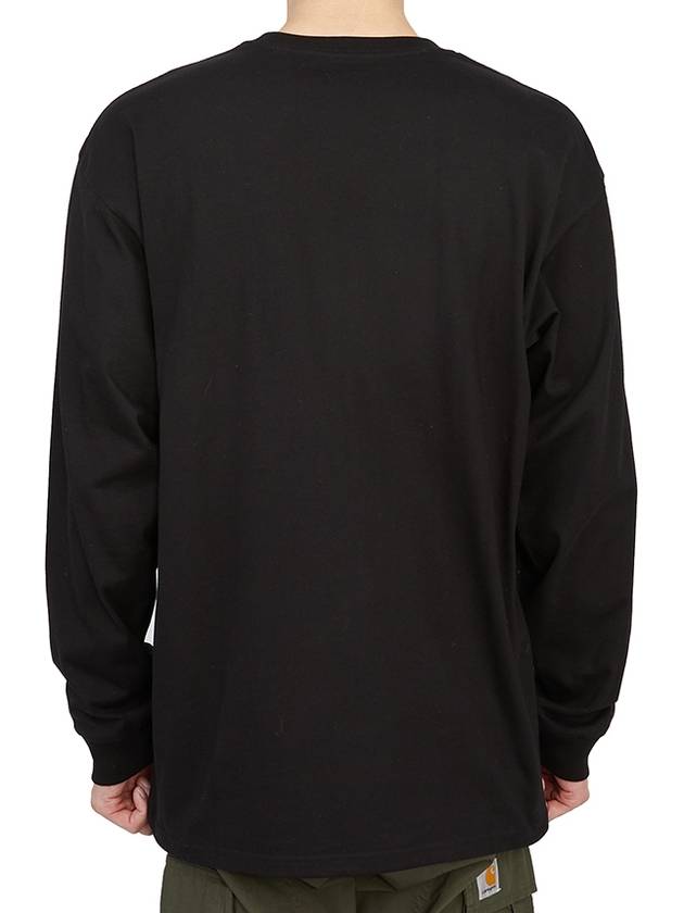 Men's Chase Mini Embroid Logo Long Sleeve T-Shirt Black - CARHARTT WIP - BALAAN 5