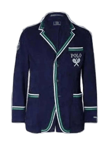 Wimbledon Terry Cricket Blazer Jacket Navy - POLO RALPH LAUREN - BALAAN 1