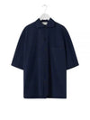 Camp Collar Cotton Short Sleeve Shirt Navy - LEMAIRE - BALAAN 2