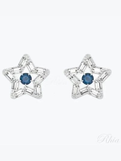 Stella Star Stud Earrings Blue Silver - SWAROVSKI - BALAAN 2