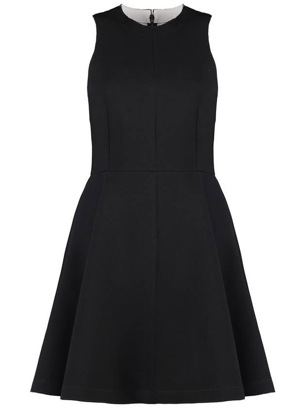 AMI Paris Flared Crèpe Dress - AMI - BALAAN 1