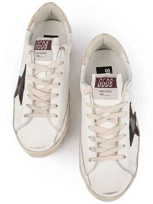 Superstar Brown Tab Classic Leather Low Top Sneakers White - GOLDEN GOOSE - BALAAN 3