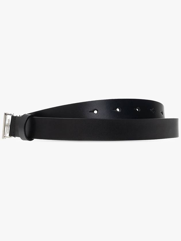 icon plaque silver leather belt black - DSQUARED2 - BALAAN 4