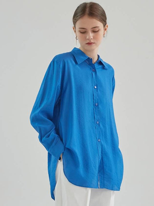 Boxy box color loose fit shirt blouse_blue - ARIFF - BALAAN 1