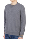 Men's Icon Striped Wool Long Sleeve T-Shirt Grey - BURBERRY - BALAAN 3