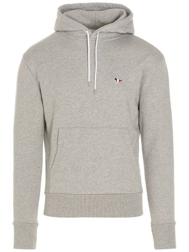 Tricolor Fox Patch Classic Hoodie Grey Melange - MAISON KITSUNE - BALAAN 1