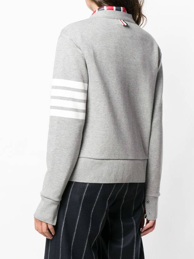 4-Bar Loopback Jersey Cardigan Light Grey - THOM BROWNE - BALAAN 5