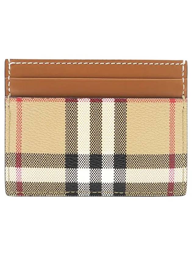 Check Card Wallet Beige - BURBERRY - BALAAN 3