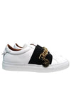 gold logo chain calfskin low-top sneakers black white - GIVENCHY - BALAAN.