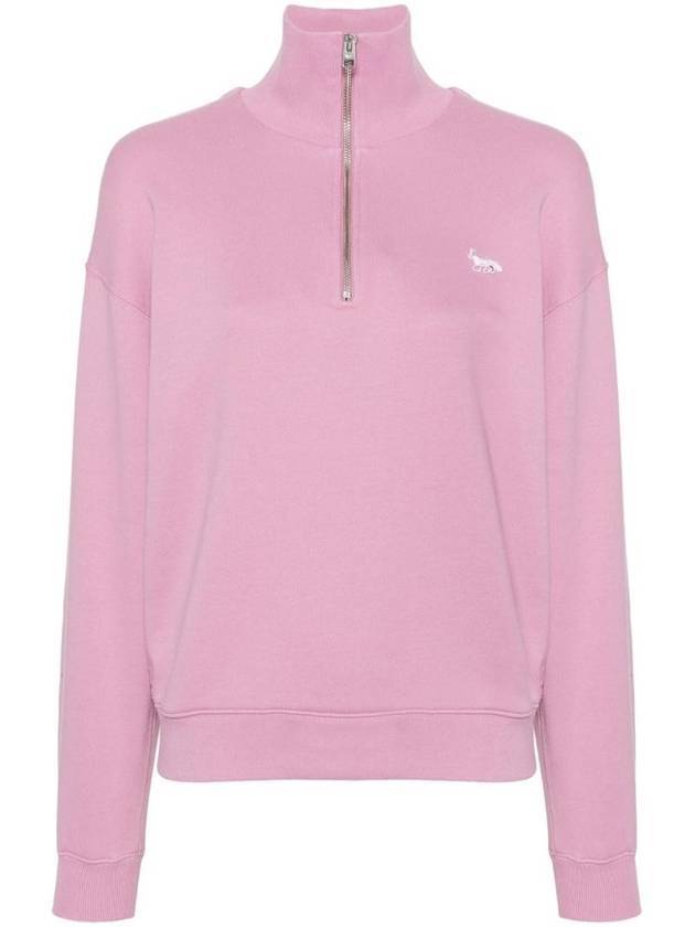 Baby Fox Half Zip Up Sweatshirt Pink - MAISON KITSUNE - BALAAN 1