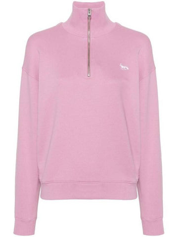 Baby Fox Half Zip Up Sweatshirt Pink - MAISON KITSUNE - BALAAN 1