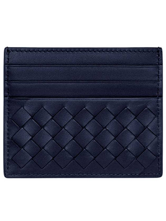 Intrecciato Weaving Nappa Card Wallet Navy - BOTTEGA VENETA - BALAAN 1