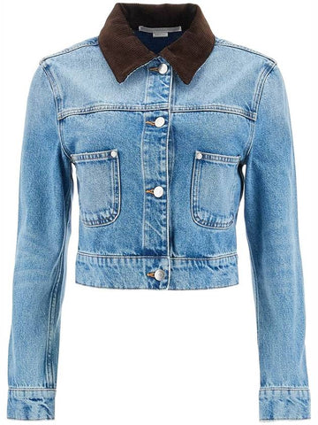 cropped denim jacket for women - STELLA MCCARTNEY - BALAAN 1