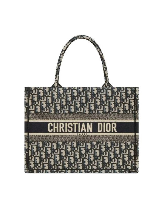 Oblique Medium Book Tote Bag Ecru Blue - DIOR - BALAAN 1