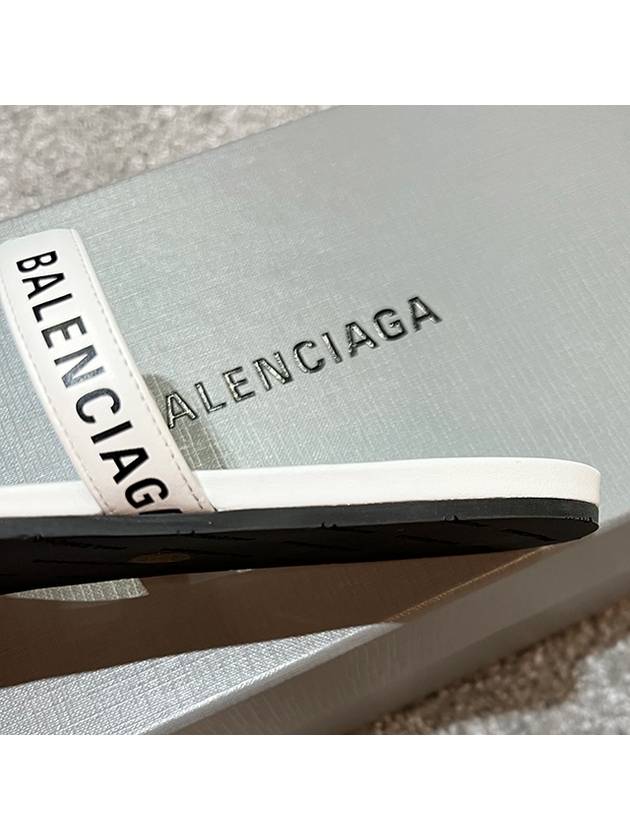 Logo Round Slippers White - BALENCIAGA - BALAAN 6