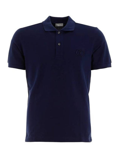 CD Icon Cotton Polo Shirt Navy - DIOR - BALAAN 1