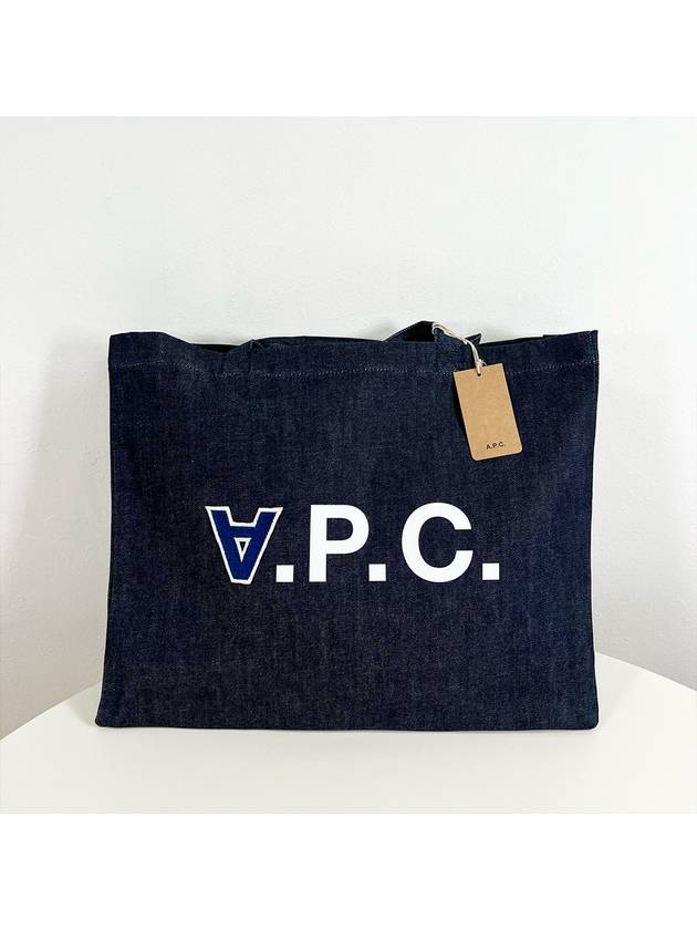 Front Logo Shoulder Tote Bag Indigo Blue - A.P.C. - BALAAN 6